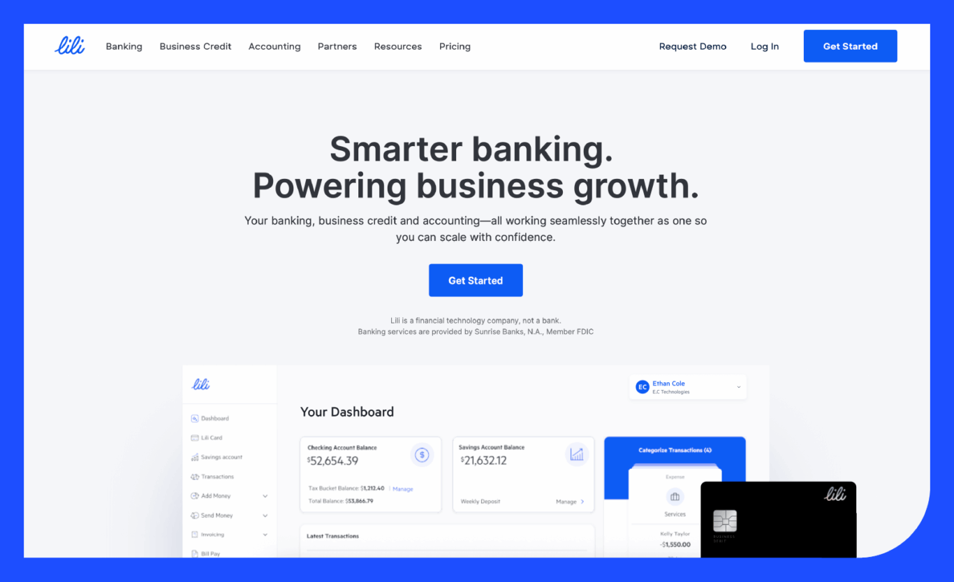 Screenshot of Lili's home page