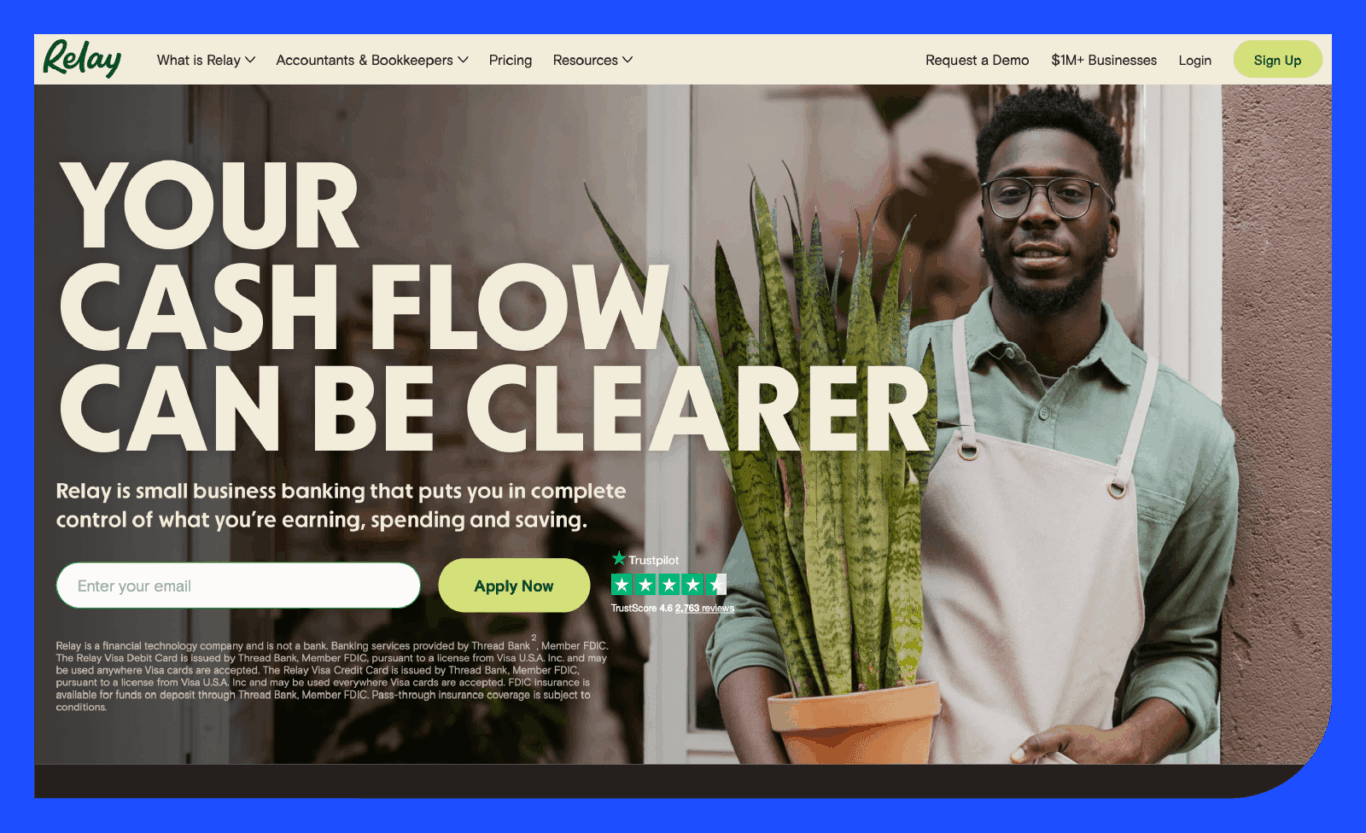 Screenshot of Relay's demo page