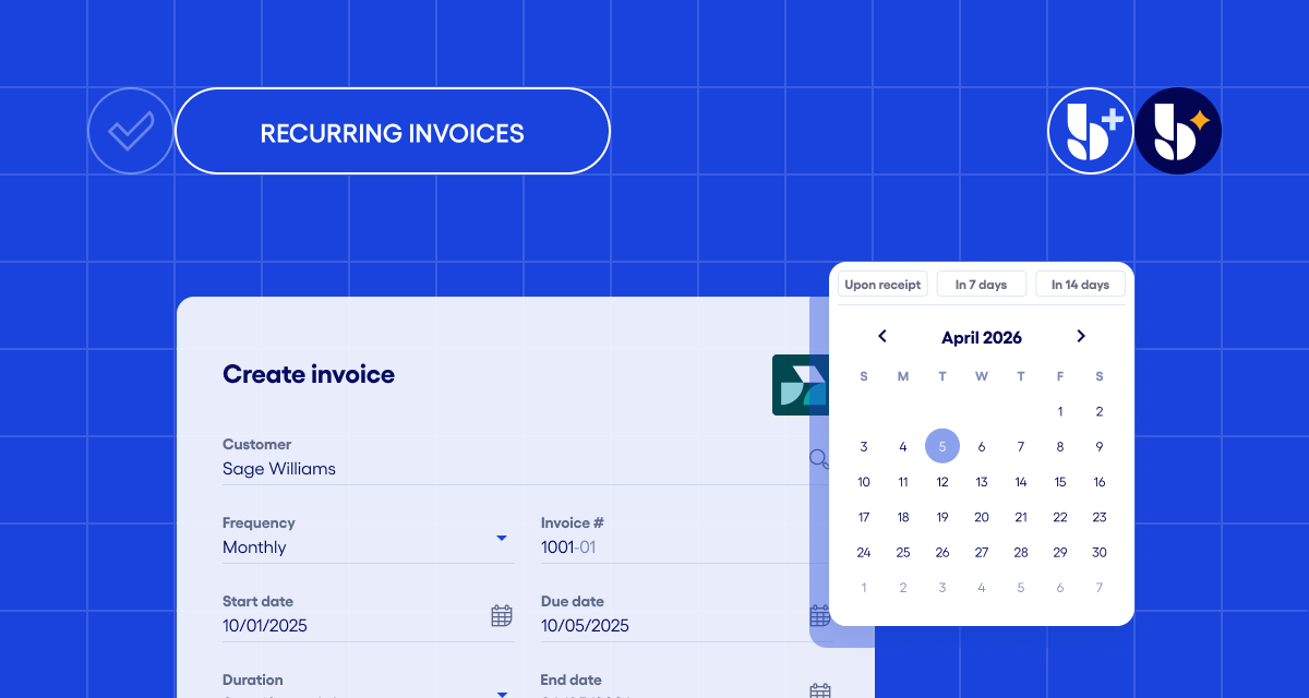 Recurring invoices through Bluevine's business banking platform